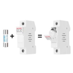 Soclu siguranta fuzibila DC SINOTIMER STPV-32D, 32A, 1000V DC, cartus 10x38 mm, pentru sisteme fotovoltaice